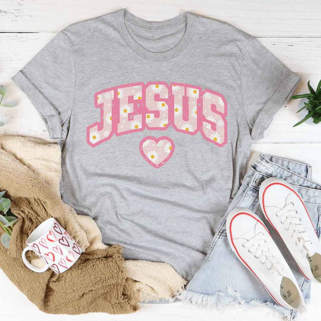 T-shirt Floral Jésus - Confortable et Stylé pour le Quotidien