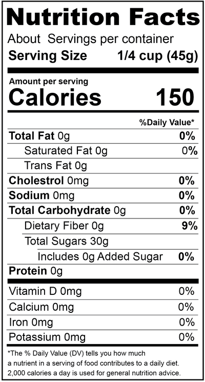 Organic Granulated Date Sugar - Natural Sweetener - Korvel
