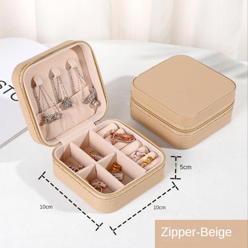 Elegant Travel Jewelry Organizer - Portable PU Leather Case for Rings, Earrings & Necklaces - Korvel