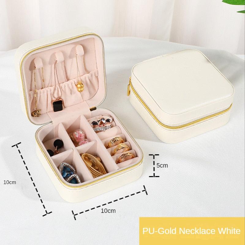 Elegant Travel Jewelry Organizer - Portable PU Leather Case for Rings, Earrings & Necklaces - Korvel