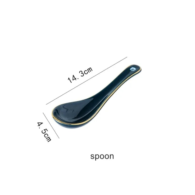 Elegant Blue Porcelain Dinner Plates