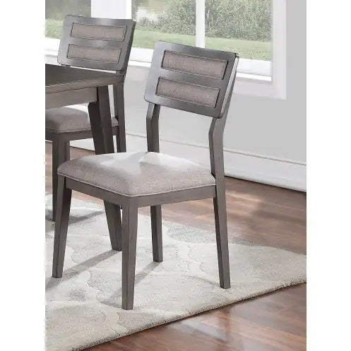 Elegant Set of 2 Dark Brown Dining Chairs with Upholstered Seats