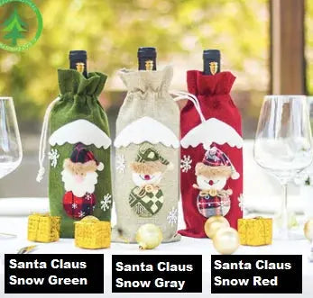 Fundas Festivas para Botellas de Vino para Alegría Navideña