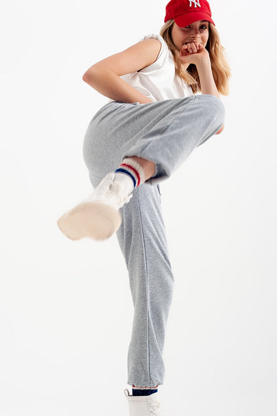 Gray Joggers with Elastic Waistband