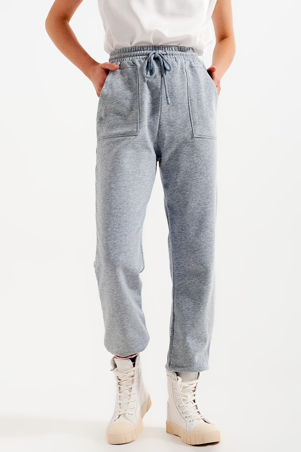 Pantalones Jogger Grises con Cintura Elástica