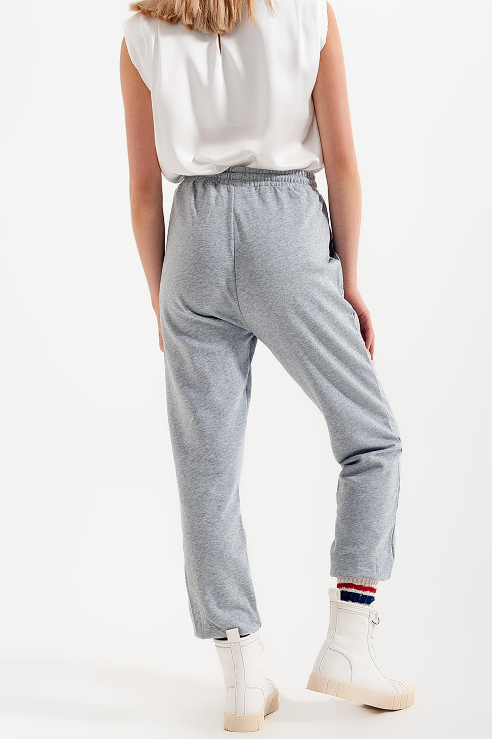 Pantalones Jogger Grises con Cintura Elástica