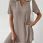 Johnny Collar Short Sleeve Top and Shorts Set - Korvel