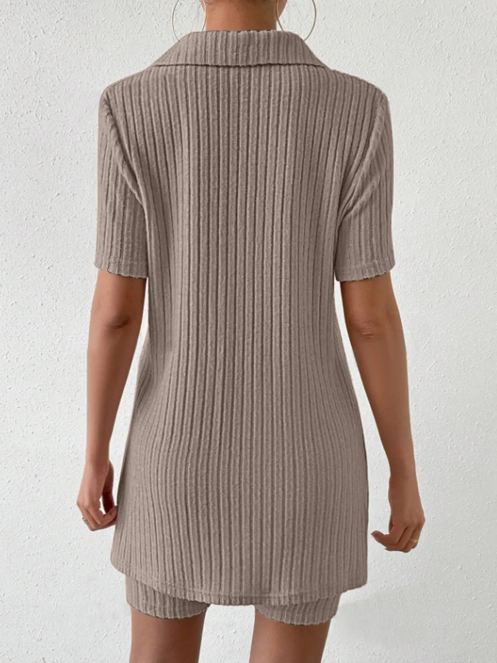 Johnny Collar Short Sleeve Top and Shorts Set - Korvel