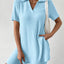 Johnny Collar Short Sleeve Top and Shorts Set - Korvel