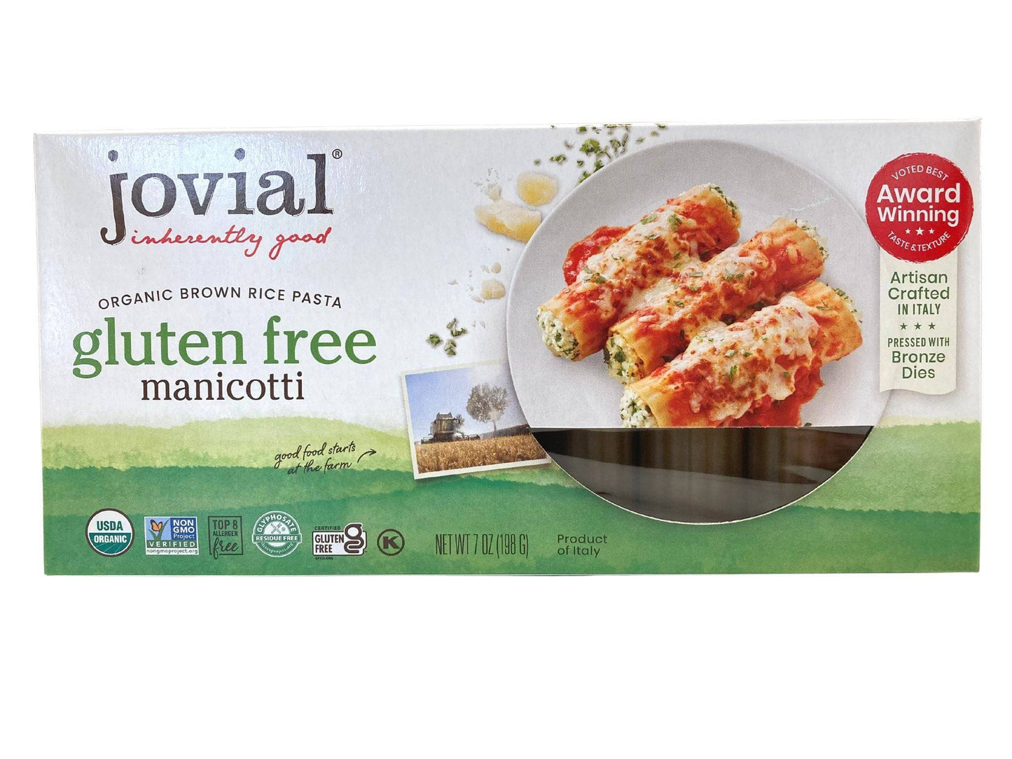 Manicotti de riz brun biologique sans gluten par Jovial