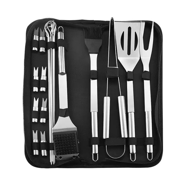 Ensemble d'outils de barbecue en acier inoxydable premium