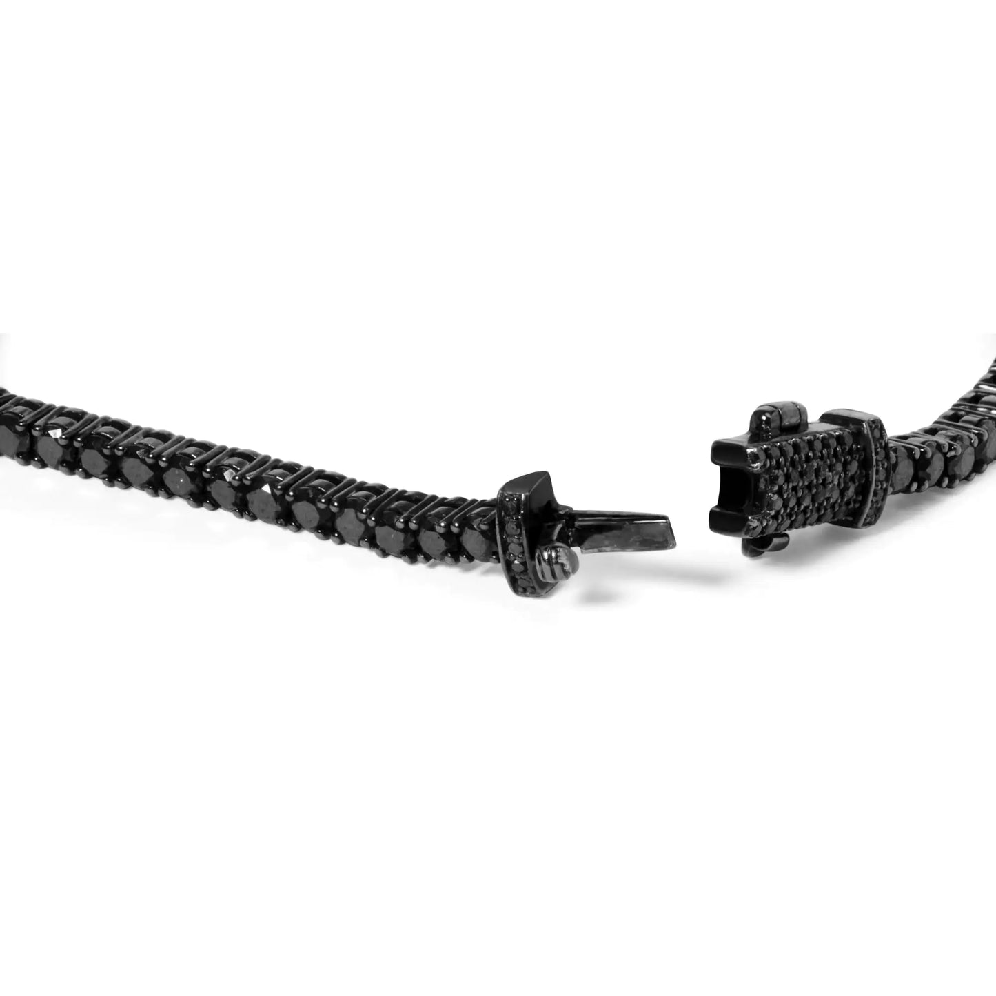 Pulsera de Tenis de Diamantes Negros Baño de Rodio Negro en Plata de Ley .925