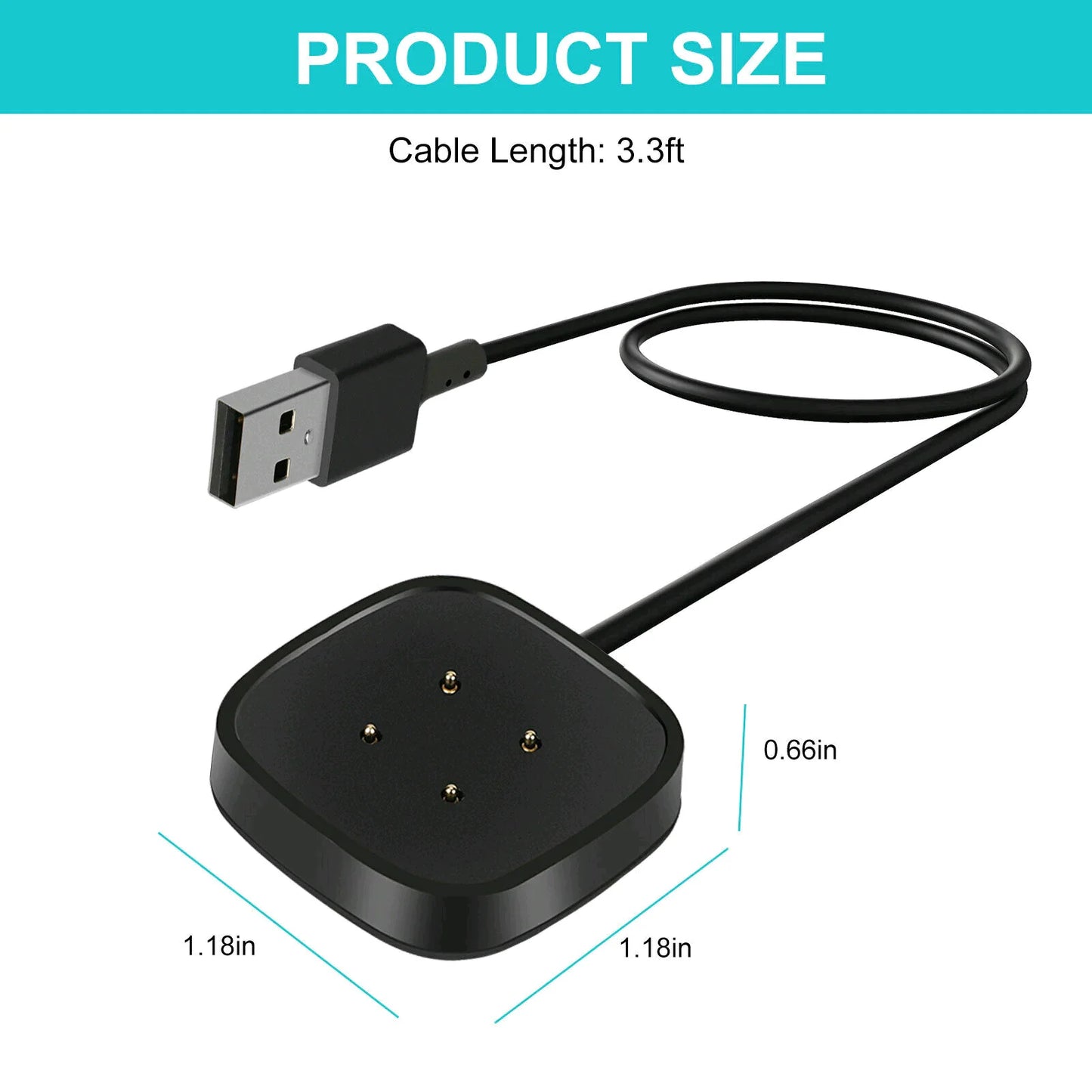 Chargeur sans fil premium pour Fitbit Sense et Versa 3