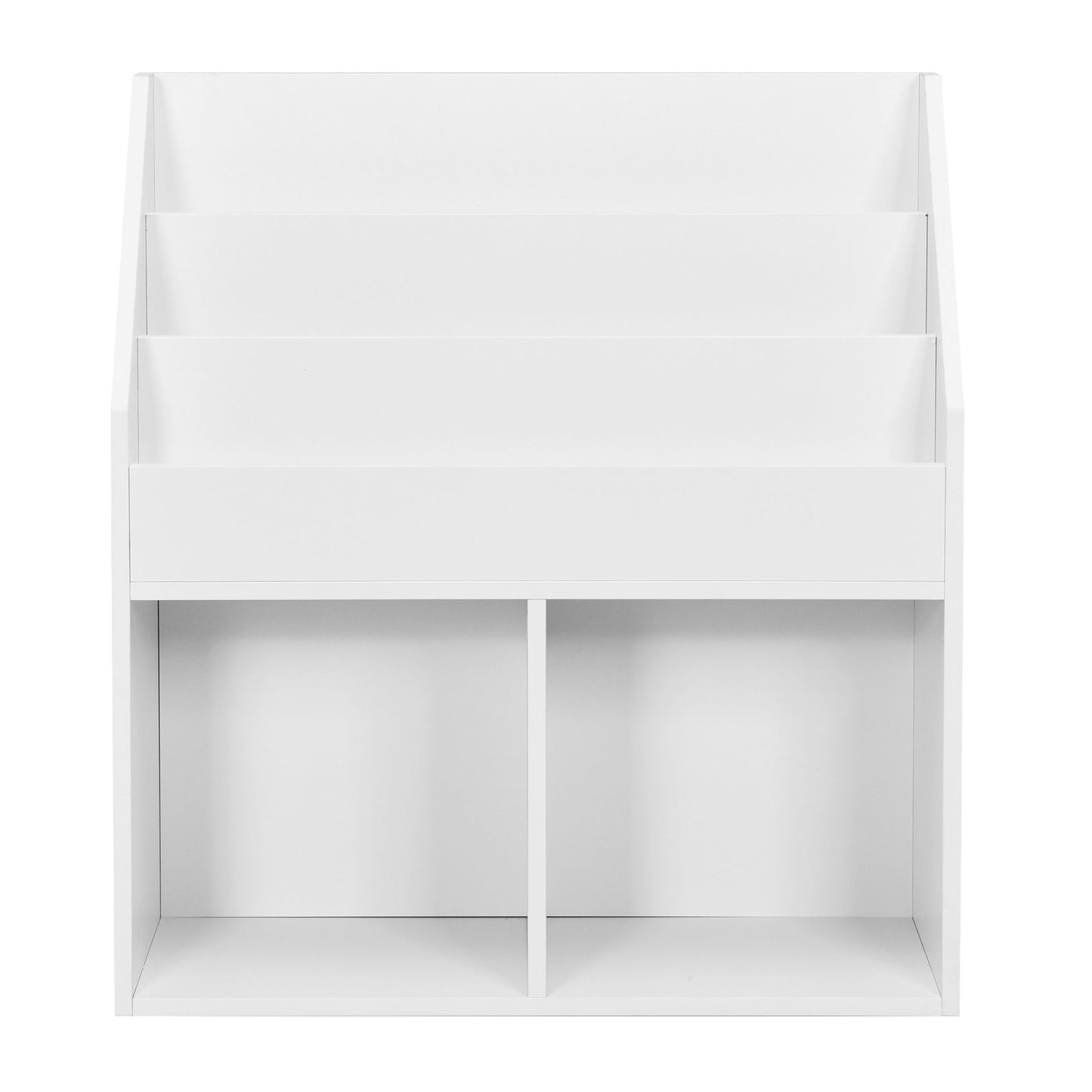 Kids Wooden Bookshelf - White Toy Storage Organizer