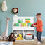 Kids Wooden Bookshelf - White Toy Storage Organizer