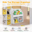 Kids Wooden Bookshelf - White Toy Storage Organizer