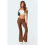Pantalones de campana de talle bajo sólidos para mujer