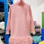 Robe Bodycon à Manches Longues en Tricot avec Panneaux en Plumes