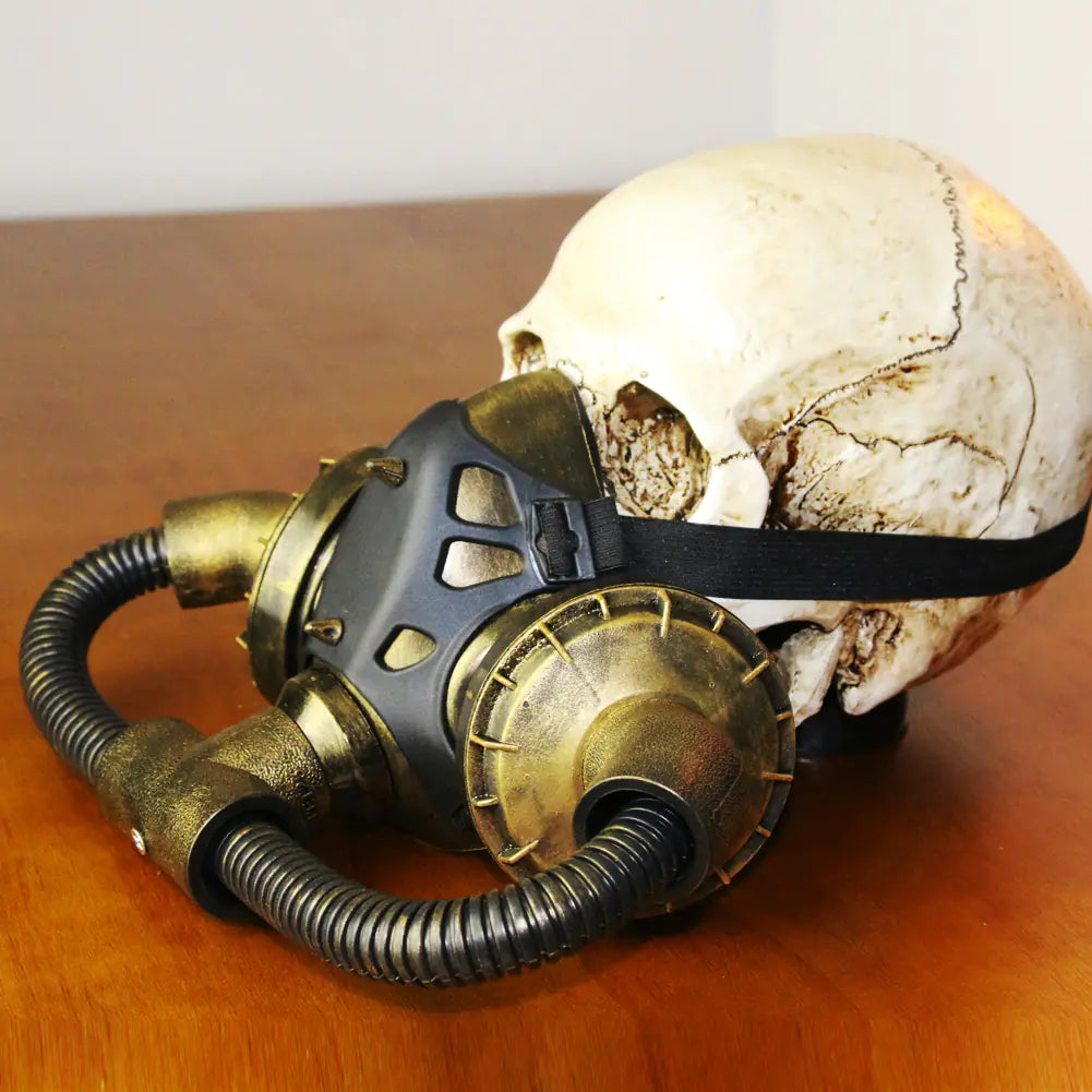 Máscara de Calavera de Bronce Vintage y Negra para Máscaras
