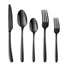 Luxurious Black Stainless Steel Flatware Set - 5 Pieces