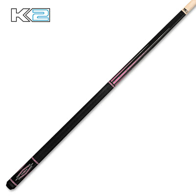K2 Black Billiard Cue with Pink Moarcota Points