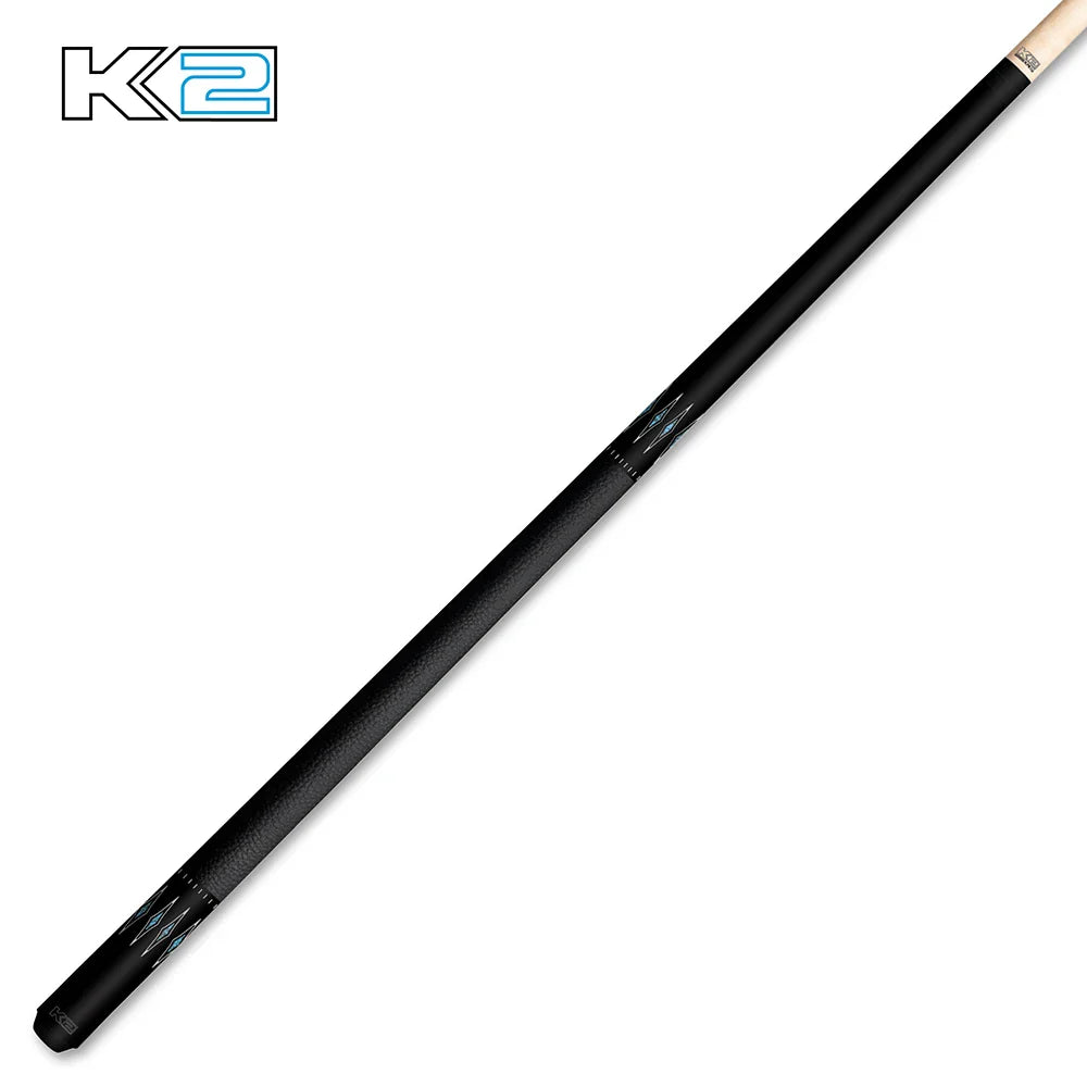 Sleek Matte Black Billiard Cue with Crystal Accents