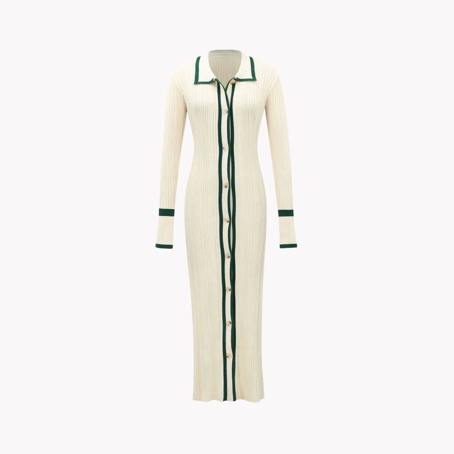 Vestido de solapa a rayas chic para una elegancia sin esfuerzo