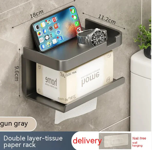 Boîte à papier toilette murale avec étagères