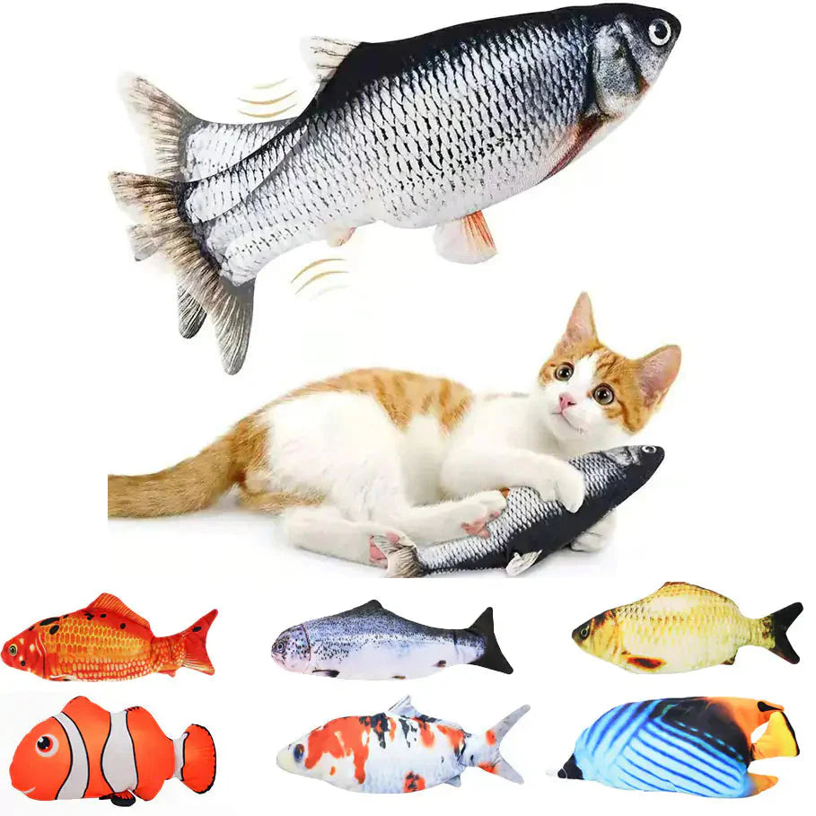 Jouet interactif pour chats avec chargeur USB - Poisson