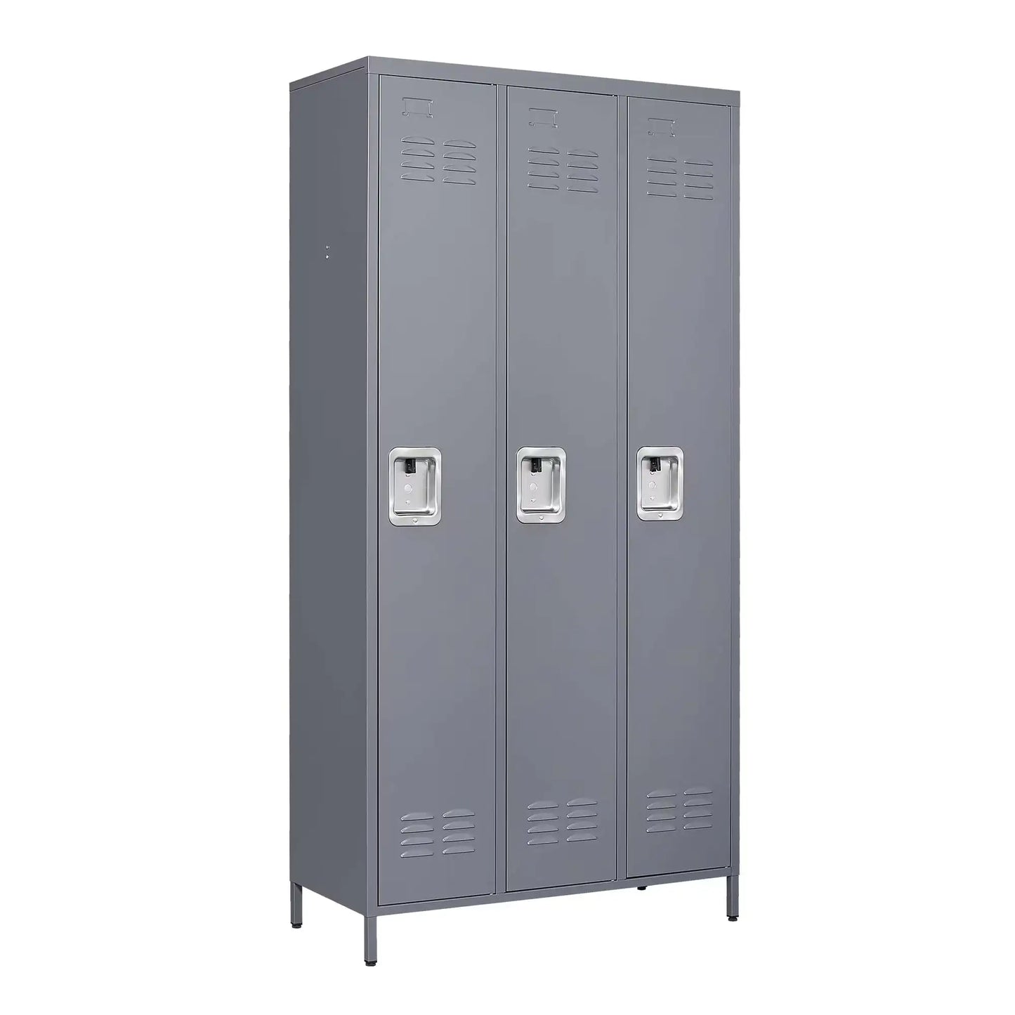 3 Casier Métalliques pour Employés - Solution de Rangement Grise de 72 Pouces de Hauteur