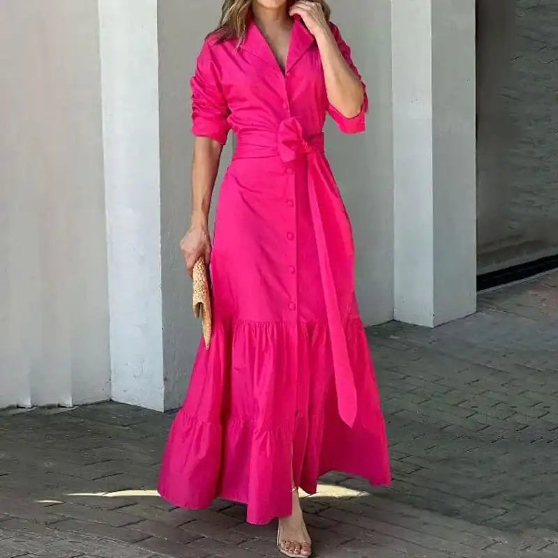 Robe Maxi en Rose Fuchsia - Élégance Effortless