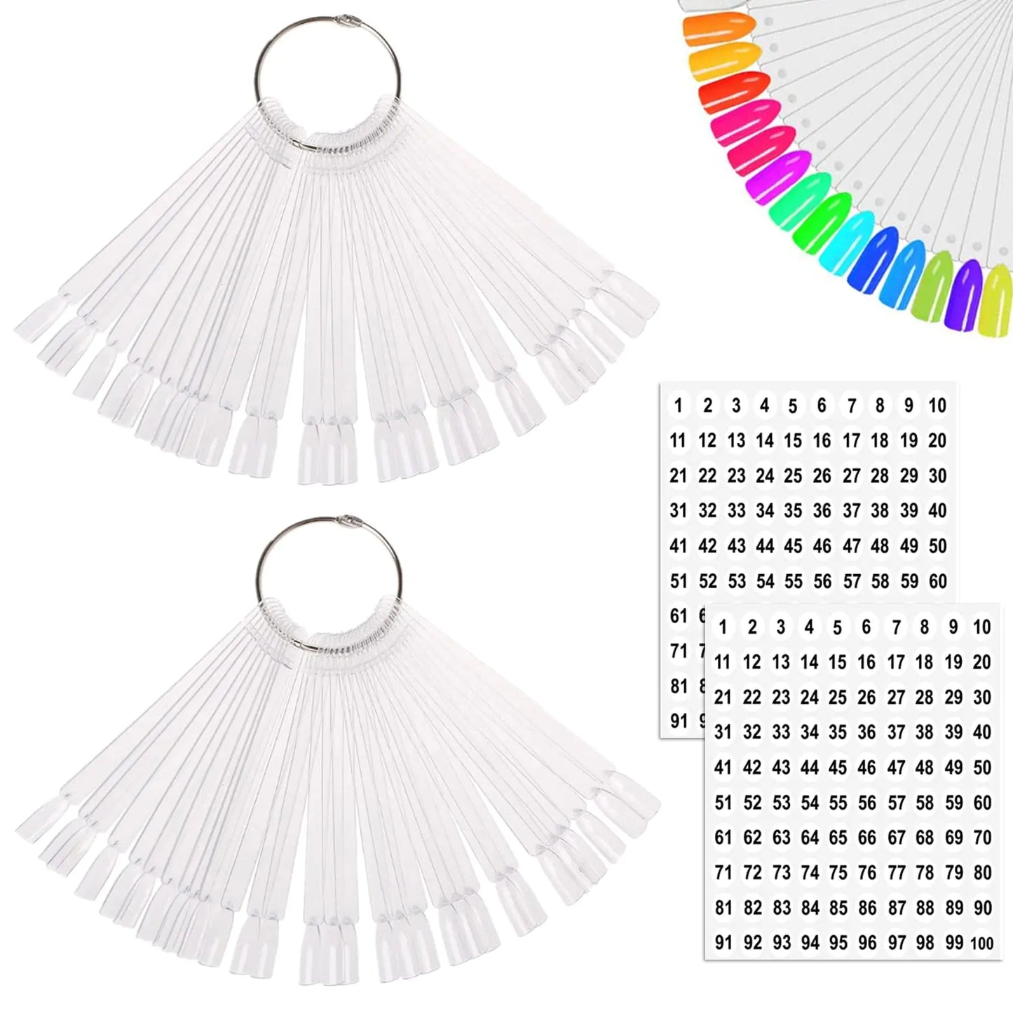 JASSINS 150 Pcs Bâtons d'Échantillon de Vernis à Ongles - Conseils de Présentation Clairs