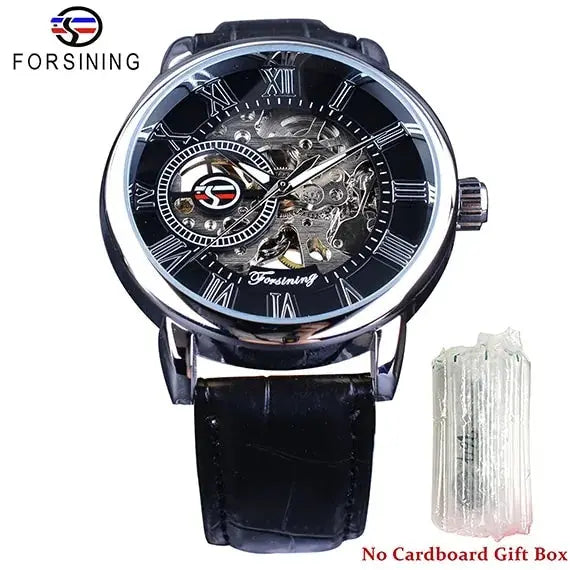 Men's Luxury Mechanical Watch with Leather Band