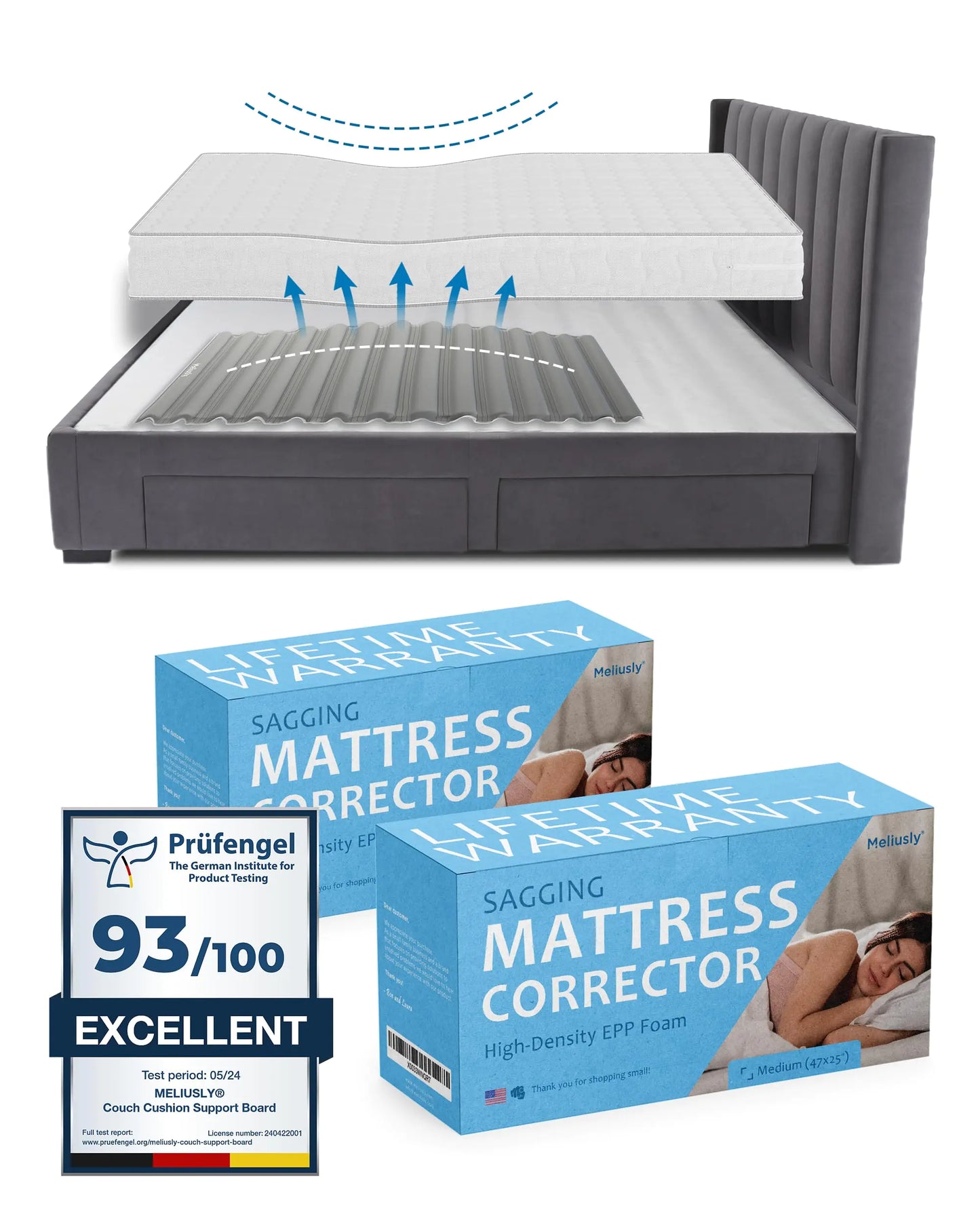 Meliusly Mattress Support Pad (2-Pack - 47x25 - Medium)