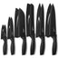 Ensemble de Couteaux de Cuisine Noir Onader de 12 Pièces avec Couvre-lames