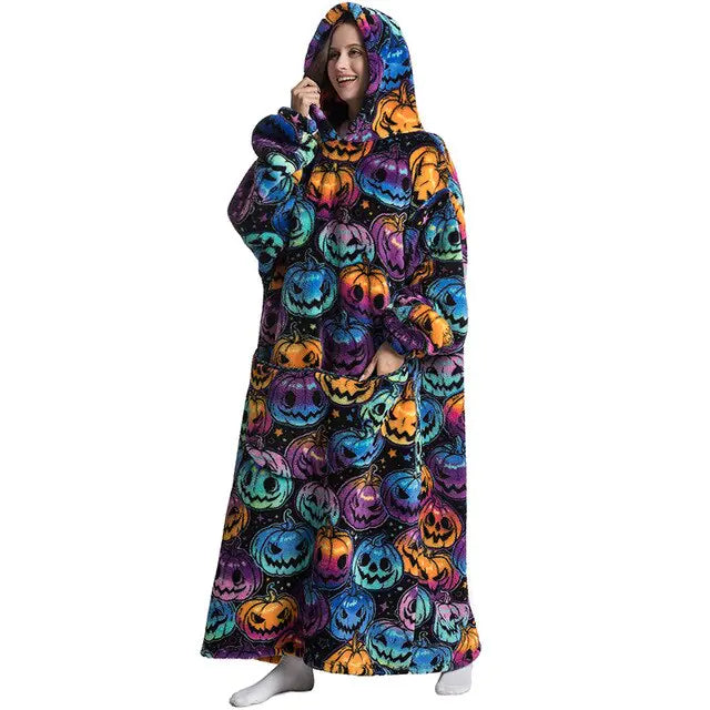 Oversized Long Blanket Hoodie for Cozy Comfort