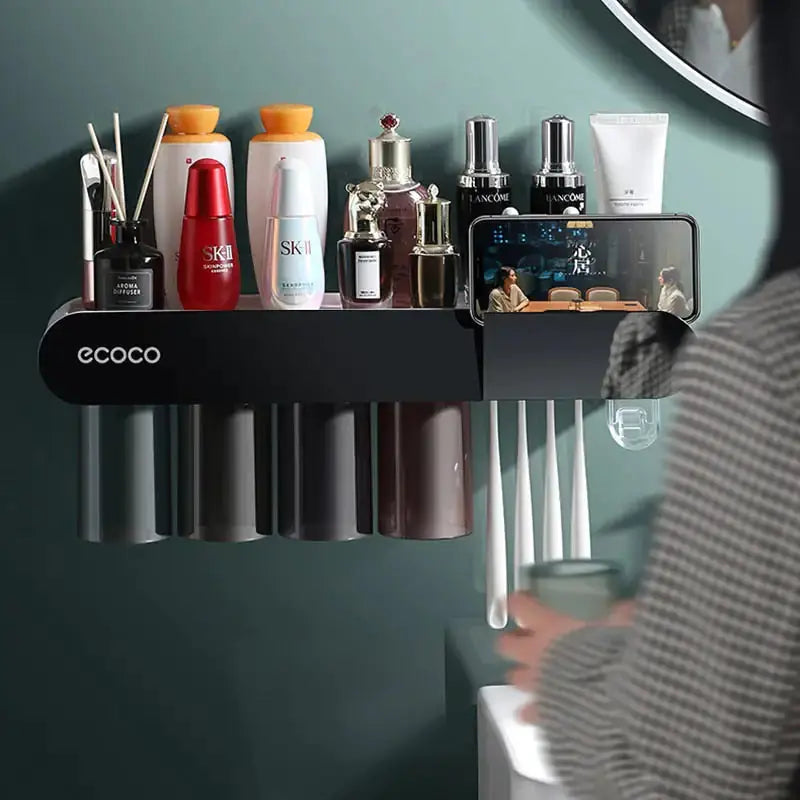Magnetic Toothbrush Holder - Premium Bathroom Organizer