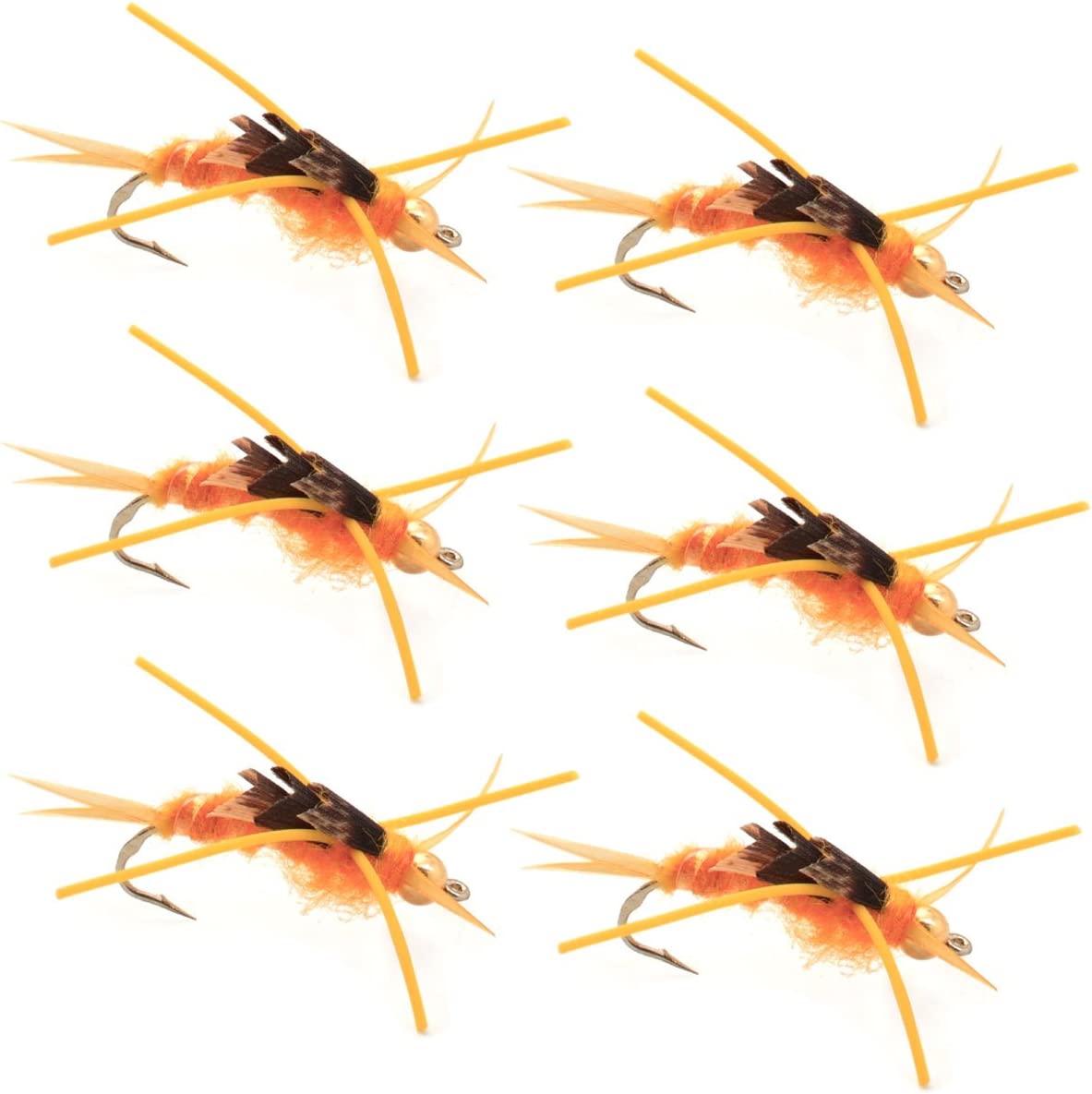 Barbless Gold Bead Kaufmann's Golden Stone Fly - Size 12 (6 Pack)