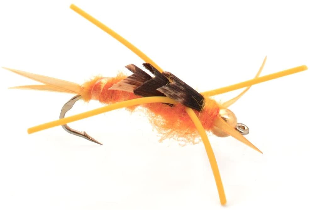 Triple Pack of Premium Gold Bead Kaufmann's Stonefly Nymphs - Size 8 Wet Flies with Rubber Legs - Korvel