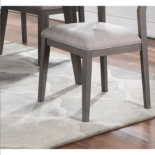 Elegant Set of 2 Dark Brown Dining Chairs with Upholstered Seats