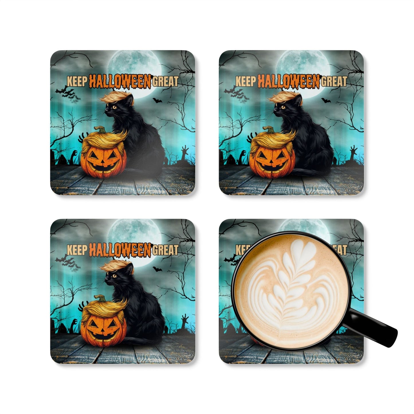 Ensemble de sous-verres en liège Keep Halloween Great