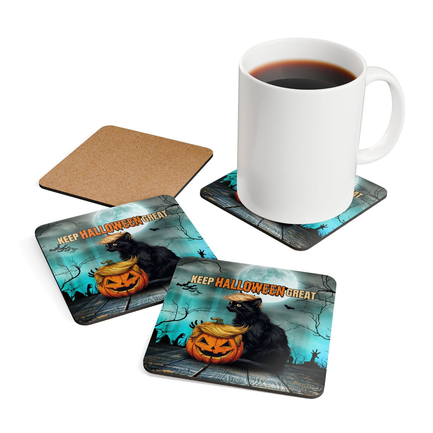 Ensemble de sous-verres en liège Keep Halloween Great