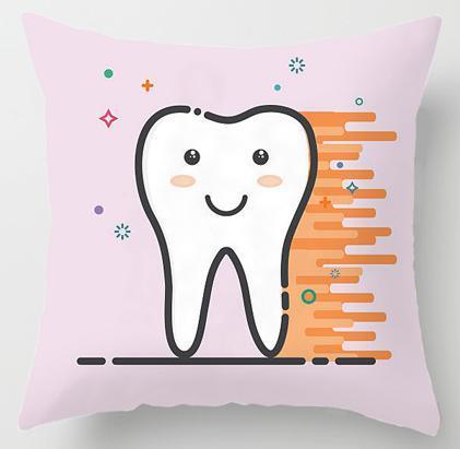 Kids' Cartoon Tooth Fairy Pillow Cover - Velvet Decorative Cushion