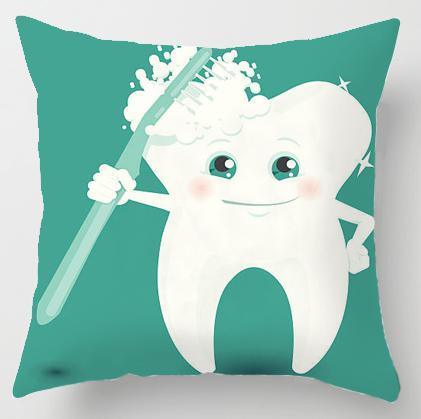 Kids' Cartoon Tooth Fairy Pillow Cover - Velvet Decorative Cushion