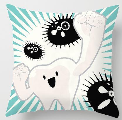 Kids' Cartoon Tooth Fairy Pillow Cover - Velvet Decorative Cushion