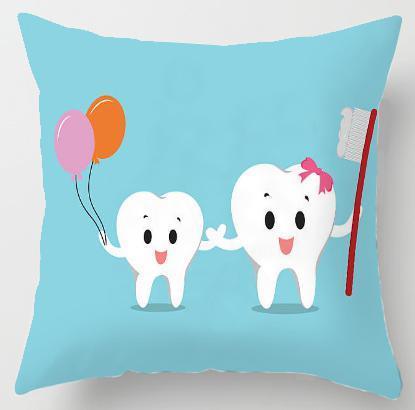 Kids' Cartoon Tooth Fairy Pillow Cover - Velvet Decorative Cushion