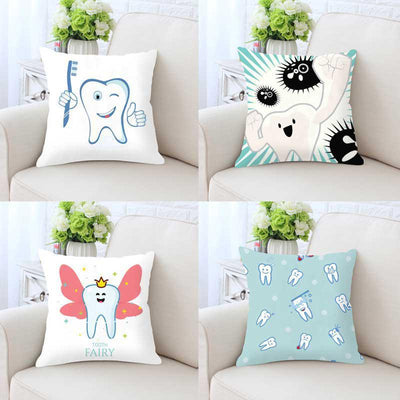 Kids' Cartoon Tooth Fairy Pillow Cover - Velvet Decorative Cushion