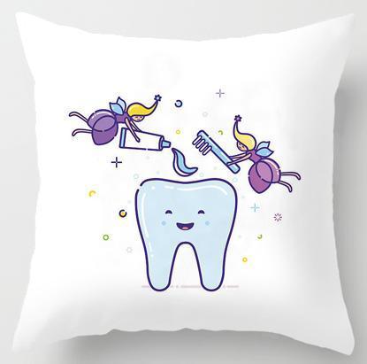 Kids' Cartoon Tooth Fairy Pillow Cover - Velvet Decorative Cushion