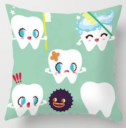 Kids' Cartoon Tooth Fairy Pillow Cover - Velvet Decorative Cushion