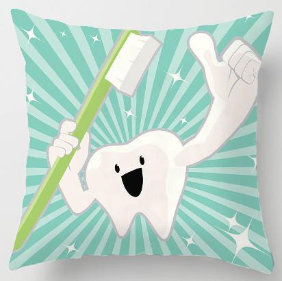 Kids' Cartoon Tooth Fairy Pillow Cover - Velvet Decorative Cushion
